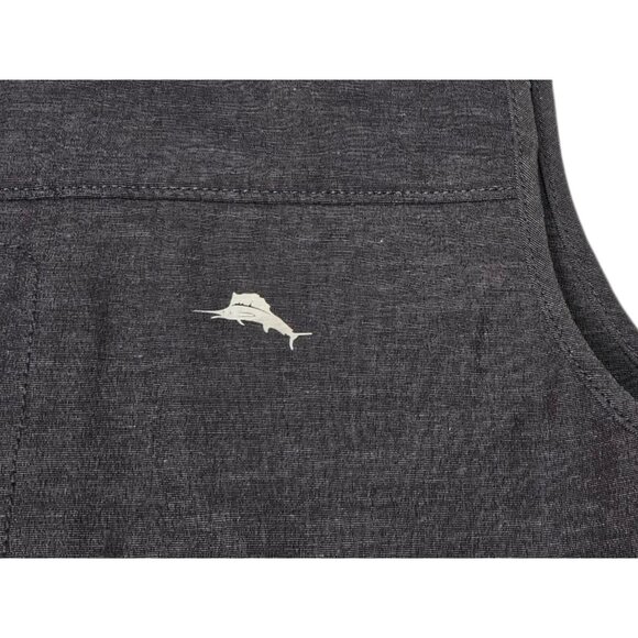 Tommy Bahama Chip And Run IslandZone Vest Men's Large Gray Full Zip Performance - Picture 6 of 14